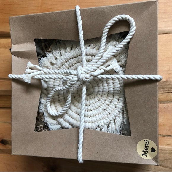 New Two homemade cotton macrame coasters - Picture 7 of 8